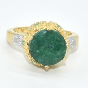 Gold plated silver Emerald ring